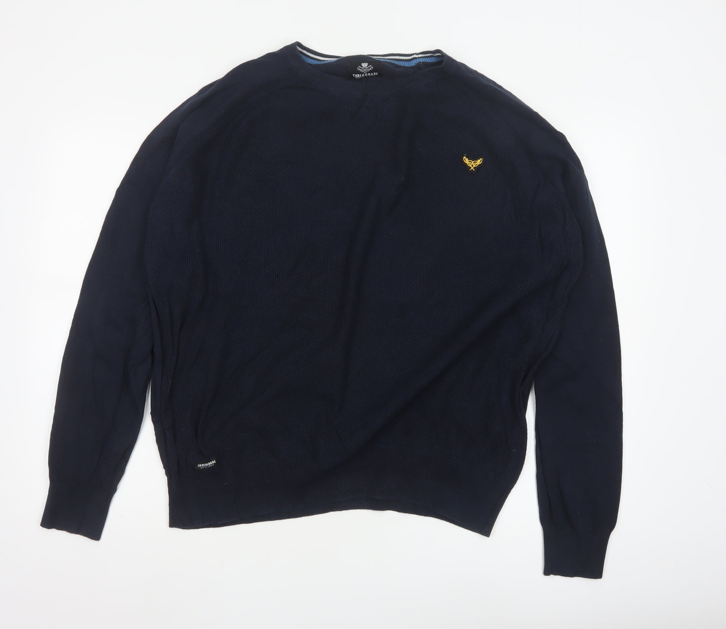 Threadbare Men's Blue 2XL Cotton Crew Neck Jumper