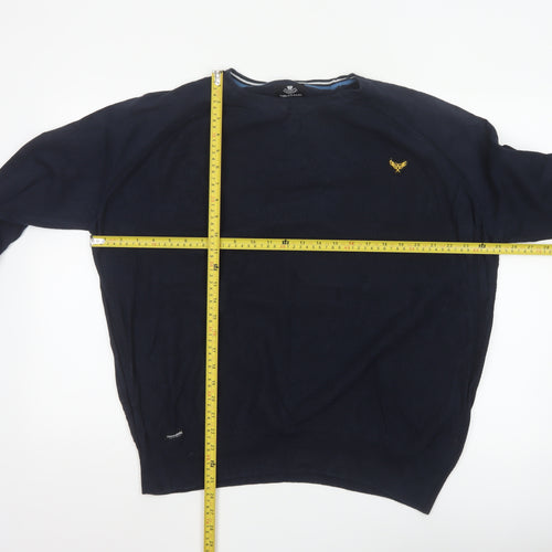 Threadbare Men's Blue 2XL Cotton Crew Neck Jumper