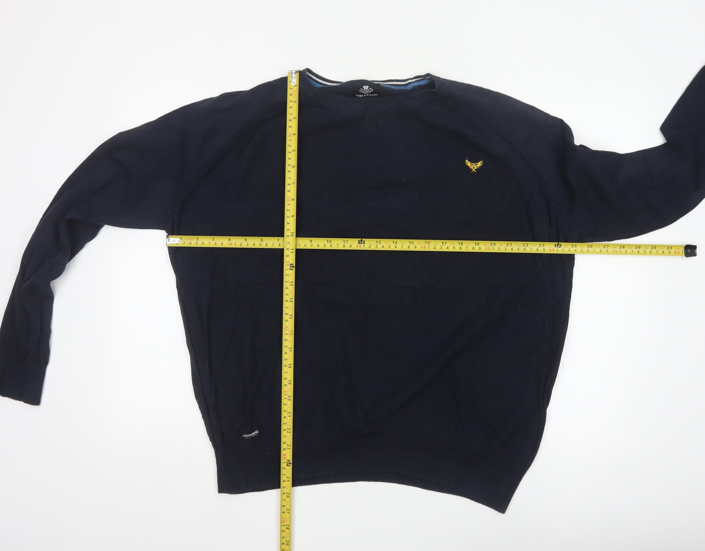 Threadbare Men's Blue 2XL Cotton Crew Neck Jumper