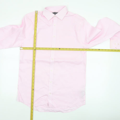 Marks and Spencer Mens Pink 15in Regular Fit Cotton Dress Shirt