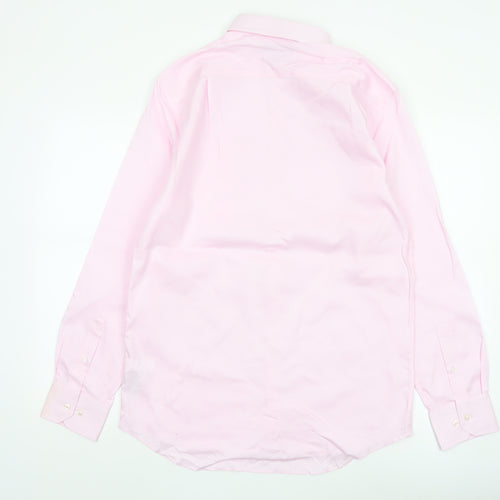 Marks and Spencer Mens Pink 15in Regular Fit Cotton Dress Shirt