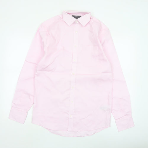 Marks and Spencer Men's Pink Regular Fit Non-Iron Cotton Dress Shirt 14.5in