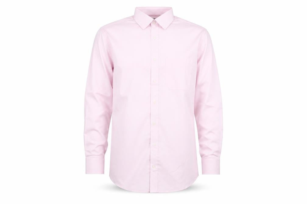 Marks and Spencer Men's Pink Regular Fit Non-Iron Cotton Dress Shirt 14.5in
