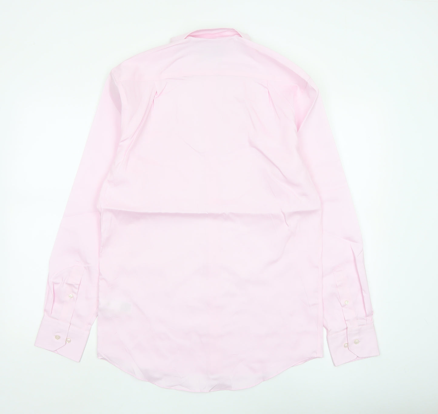 Marks and Spencer Men's Pink Regular Fit Non-Iron Cotton Dress Shirt 14.5in