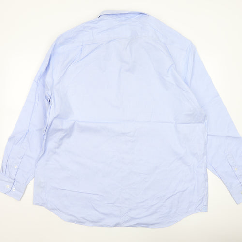 Marks and Spencer Men’s Blue Check Regular Fit Cotton Shirt 18”