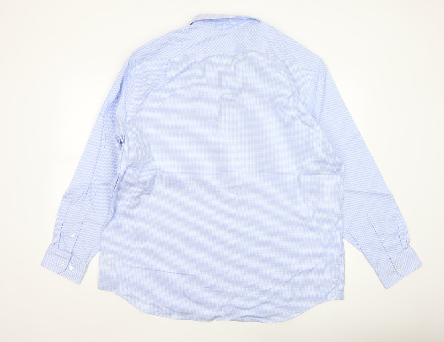 Marks and Spencer Men’s Blue Check Regular Fit Cotton Shirt 18”