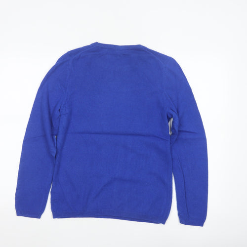John Lewis Women’s Blue Cashmere Crew Neck Jumper Size 14