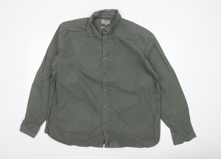 Marks and Spencer Men’s Green Cotton Oxford Button-Up Shirt XL Regular