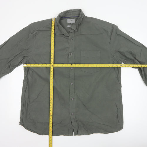 Marks and Spencer Men’s Green Cotton Oxford Button-Up Shirt XL Regular