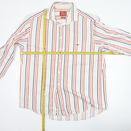 R.M. Williams Men's Multicoloured Striped Cotton Long Sleeve Button-Up Shirt 2XL Regular Fit