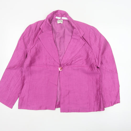 Viyella Women’s Pink Linen Blend Single-Breasted Blazer UK 14
