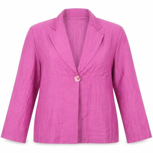 Viyella Women’s Pink Linen Blend Single-Breasted Blazer UK 14
