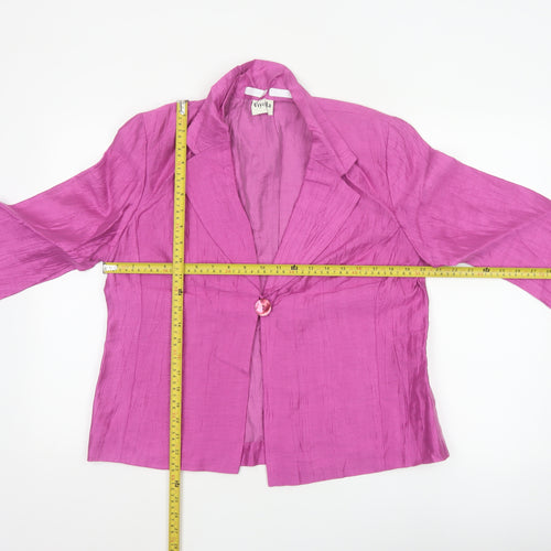 Viyella Women’s Pink Linen Blend Single-Breasted Blazer UK 14