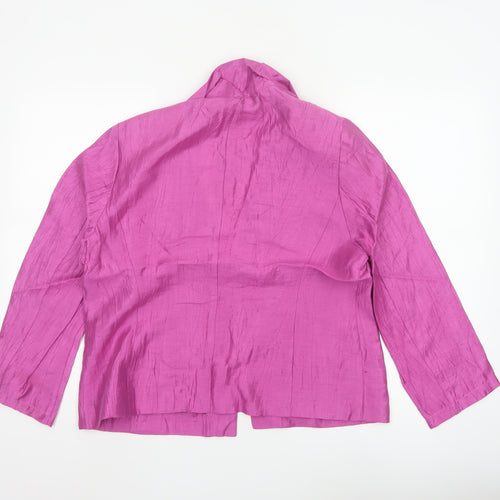 Viyella Women’s Pink Linen Blend Single-Breasted Blazer UK 14
