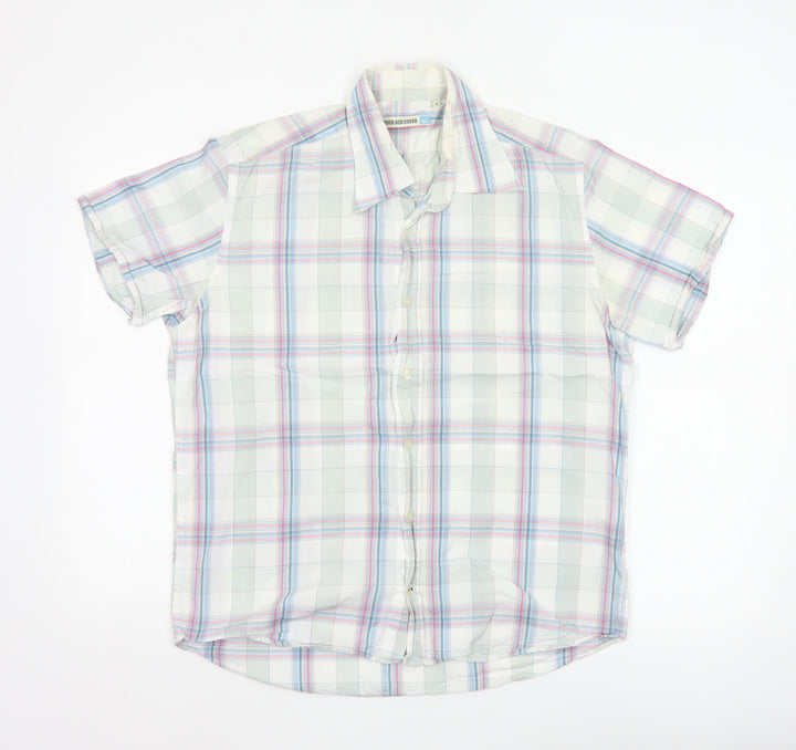 Duck and Cover Men's Multicoloured Check Cotton Short Sleeve Shirt M