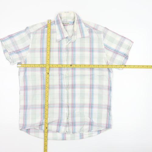 Duck and Cover Men's Multicoloured Check Cotton Short Sleeve Shirt M