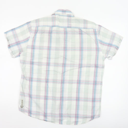 Duck and Cover Men's Multicoloured Check Cotton Short Sleeve Shirt M