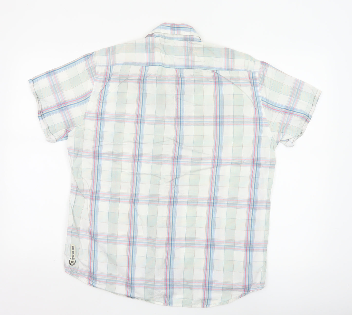 Duck and Cover Men's Multicoloured Check Cotton Short Sleeve Shirt M