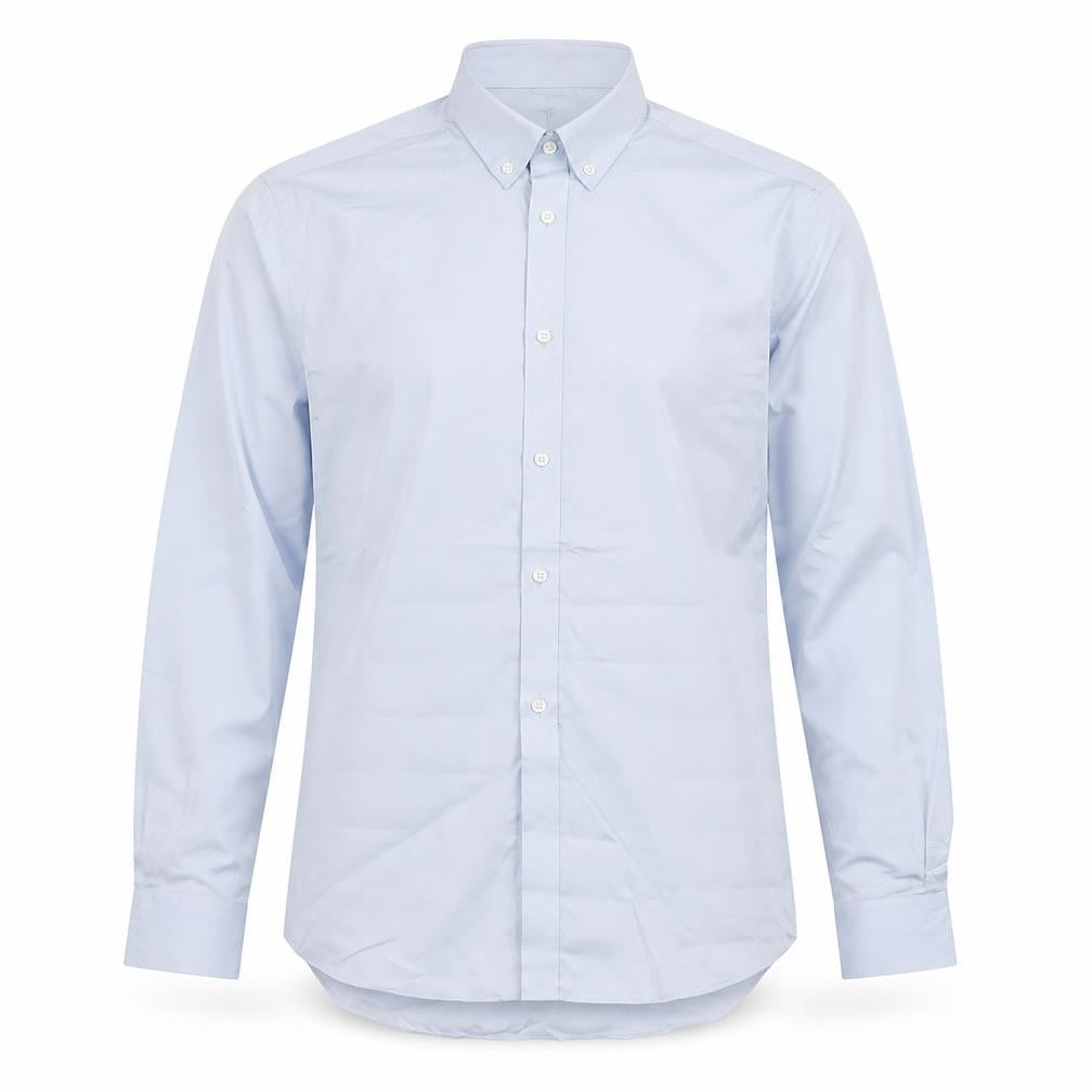 Marks and Spencer Men’s Blue 15in Regular Fit Non-Iron Long Sleeve Shirt