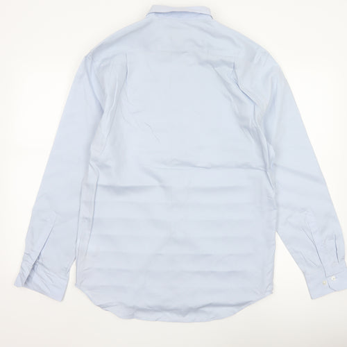Marks and Spencer Men’s Blue 15in Regular Fit Non-Iron Long Sleeve Shirt