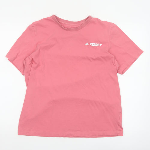 Adidas Terrex Men's Pink Graphic Short Sleeve Crew Neck T-Shirt M
