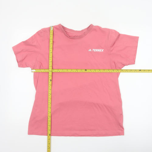 Adidas Terrex Men's Pink Graphic Short Sleeve Crew Neck T-Shirt M