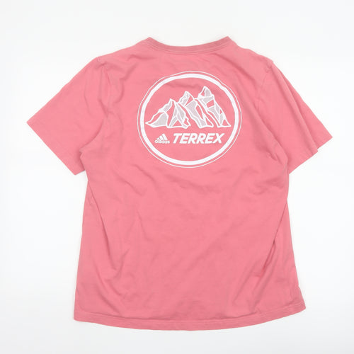 Adidas Terrex Men's Pink Graphic Short Sleeve Crew Neck T-Shirt M