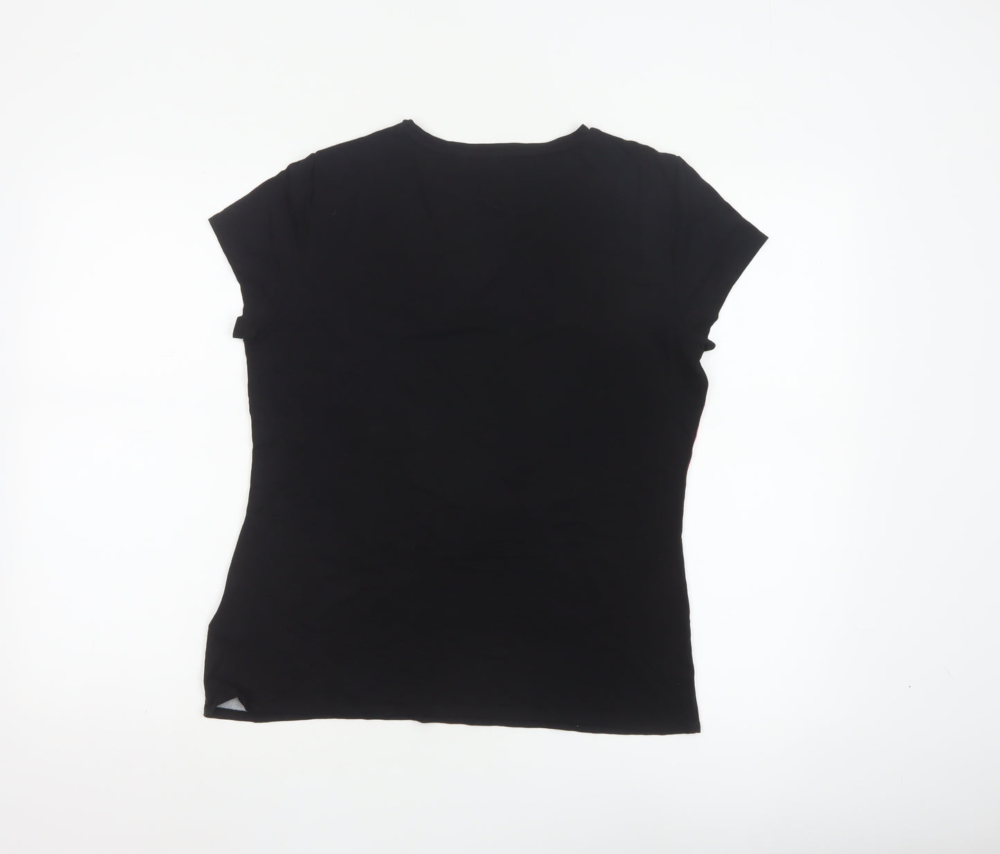 Ted Baker Womens Black Floral Art Print Short Sleeve T-Shirt Size 14