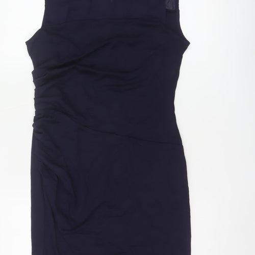 Next Women Blue Sleeveless Sheath Knee Length Dress Size 10