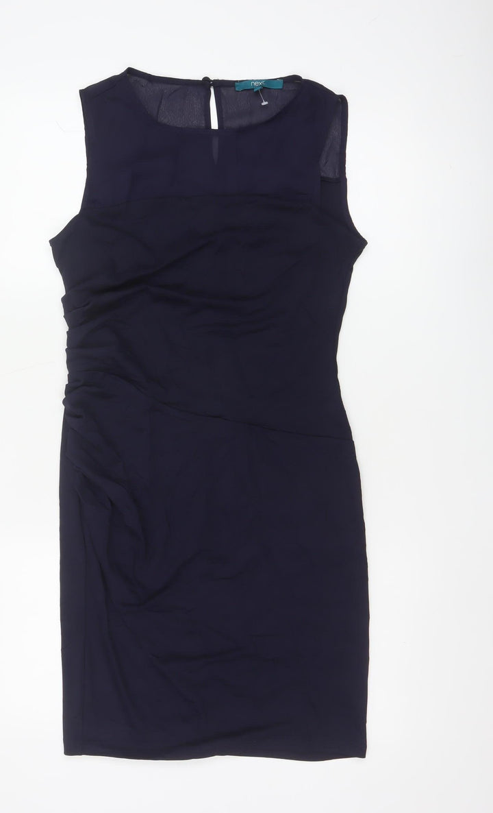 Next Women Blue Sleeveless Sheath Knee Length Dress Size 10