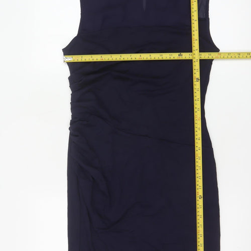 Next Women Blue Sleeveless Sheath Knee Length Dress Size 10