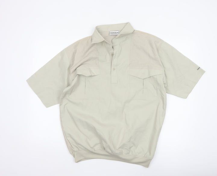 Catamaran Men's Beige Short Sleeve Collared Polo Shirt Size S