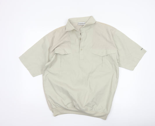Catamaran Men's Beige Short Sleeve Collared Polo Shirt Size S