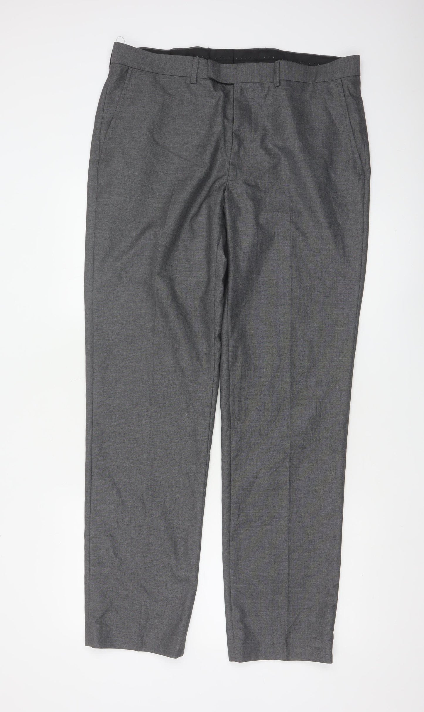 Marks and Spencer Mens Grey Regular Fit Dress Pants 36x33 Trousers