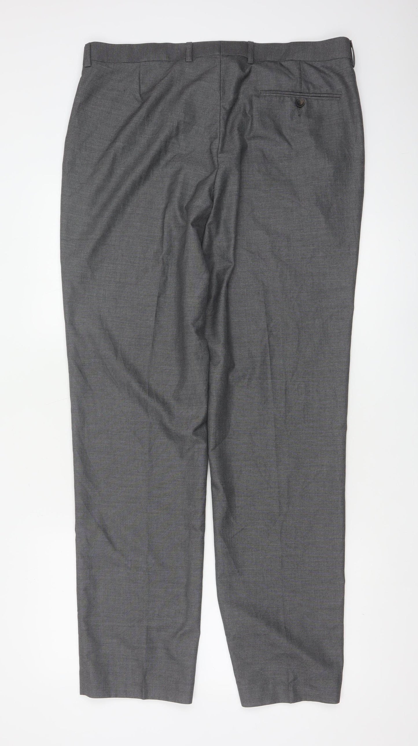 Marks and Spencer Mens Grey Regular Fit Dress Pants 36x33 Trousers