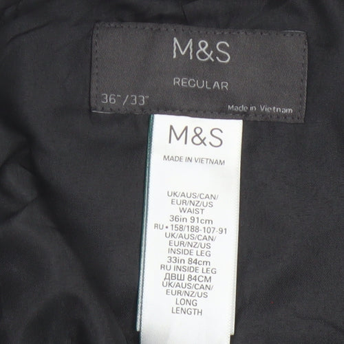 Marks and Spencer Mens Grey Regular Fit Dress Pants 36x33 Trousers