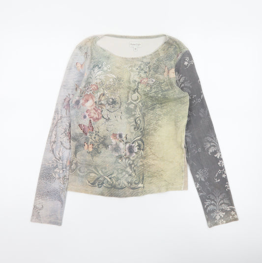 Phase Eight Womens Multicoloured Long Sleeve Floral Top Size 12