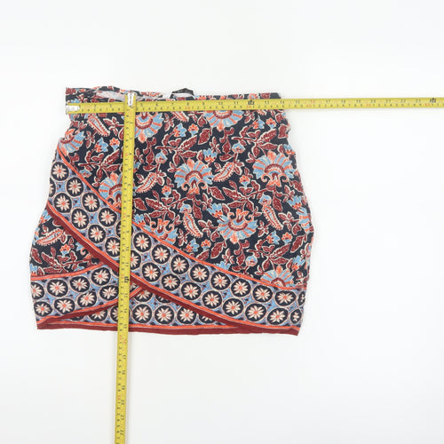 Zara Women's Multicoloured Floral Wrap Short Skirt XS