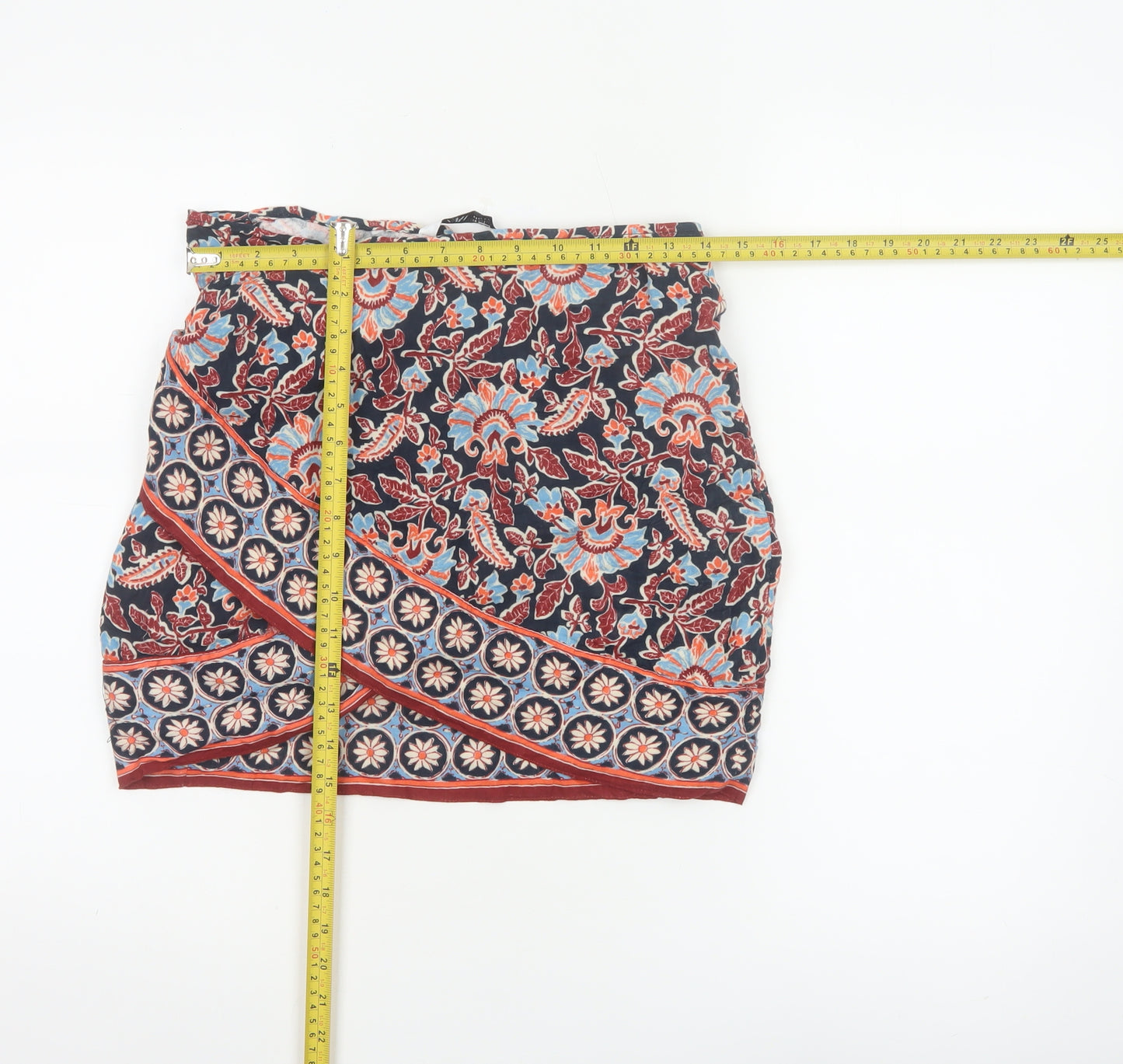 Zara Women's Multicoloured Floral Wrap Short Skirt XS