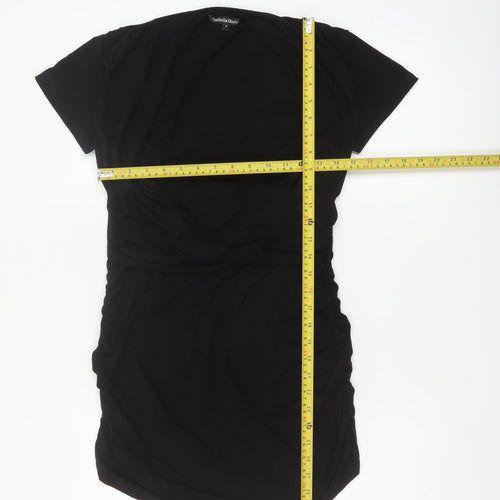 Isabella Oliver Women Black L Maternity Bodycon Jersey Ruched Dress