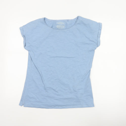 FatFace Women's Blue Organic Cotton Short Sleeve T-Shirt Size 10