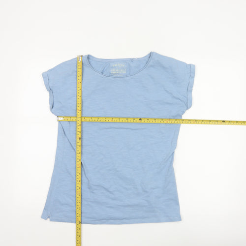 FatFace Women's Blue Organic Cotton Short Sleeve T-Shirt Size 10