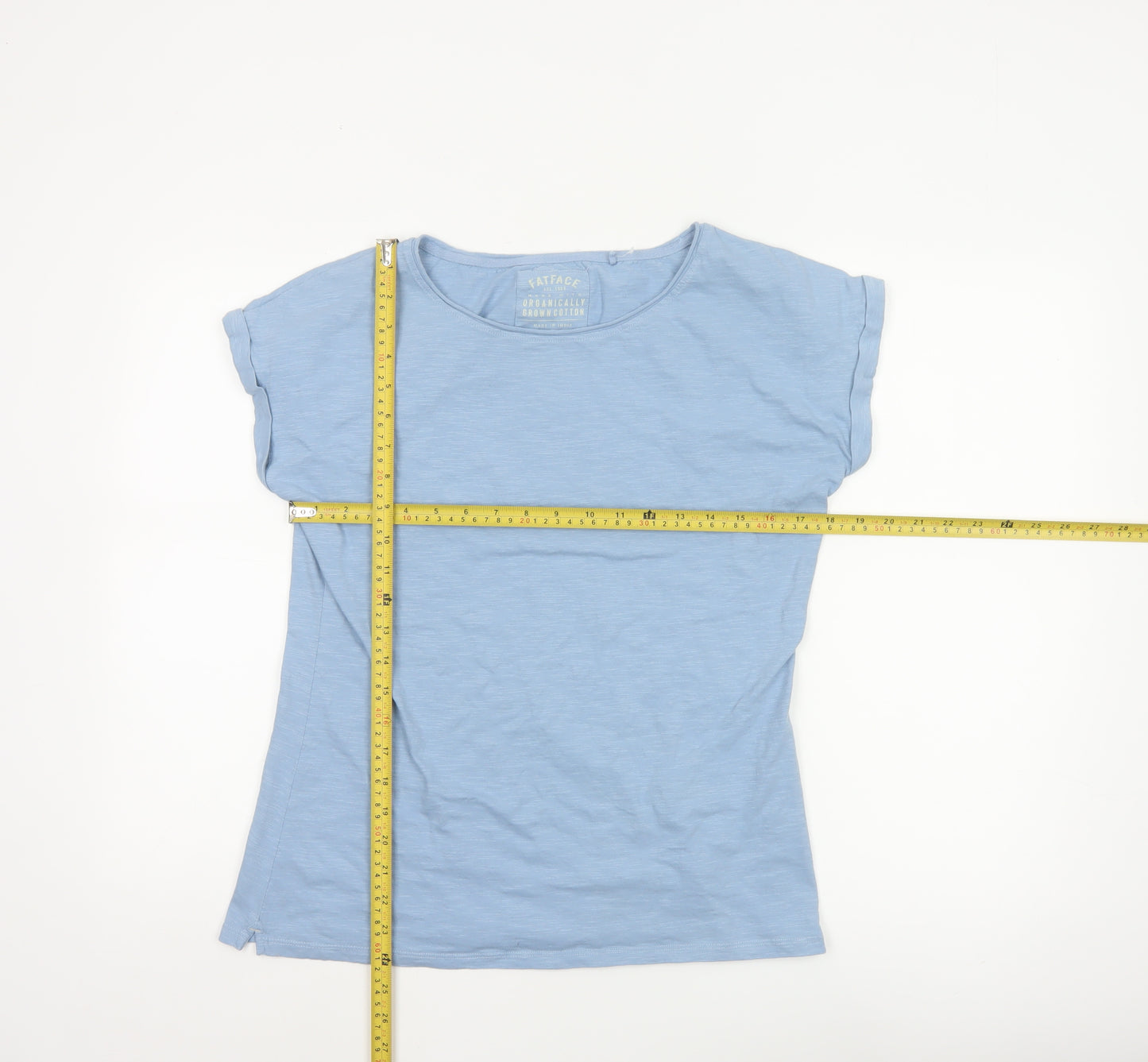 FatFace Women's Blue Organic Cotton Short Sleeve T-Shirt Size 10