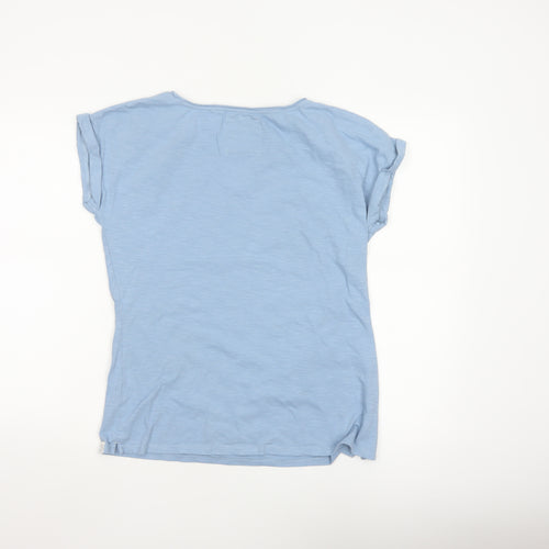FatFace Women's Blue Organic Cotton Short Sleeve T-Shirt Size 10