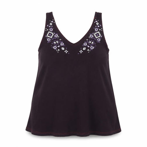 Red Herring Women's Purple Embroidered V-Neck Camisole Top Size 12