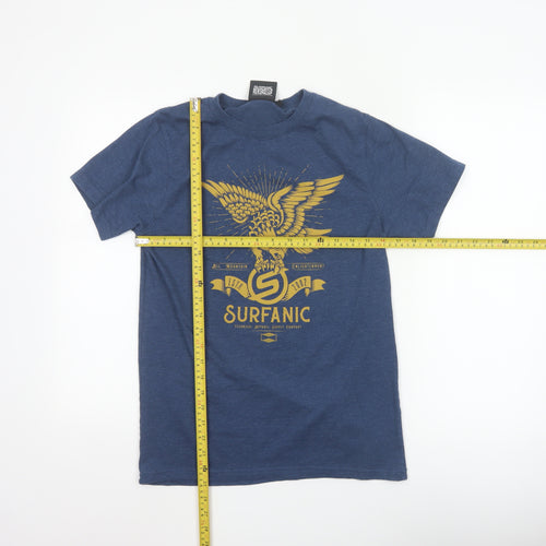 Surfanic Men's Blue Graphic Sports T-Shirt XS Regular Fit