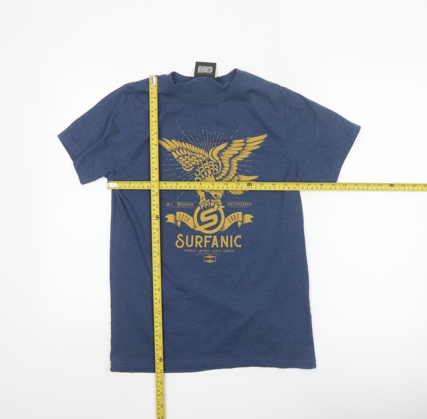 Surfanic Men's Blue Graphic Sports T-Shirt XS Regular Fit