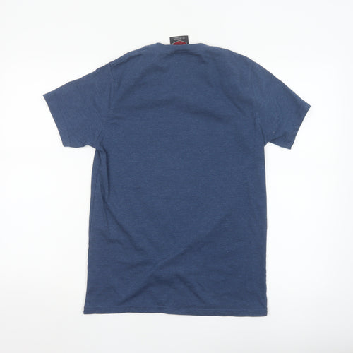 Surfanic Men's Blue Graphic Sports T-Shirt XS Regular Fit