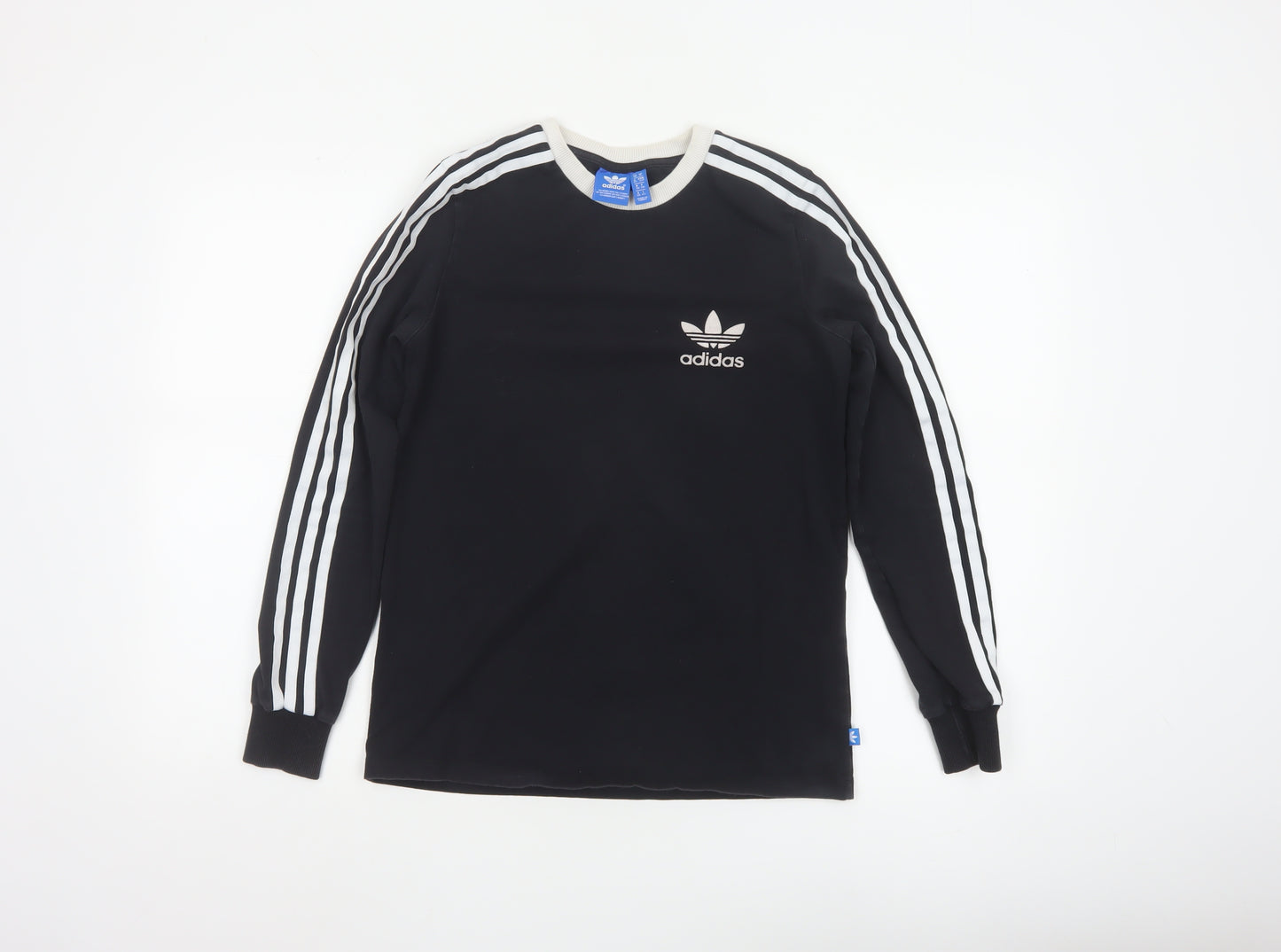 Adidas Women Black Long Sleeve Crew Neck Jersey Top Size 10