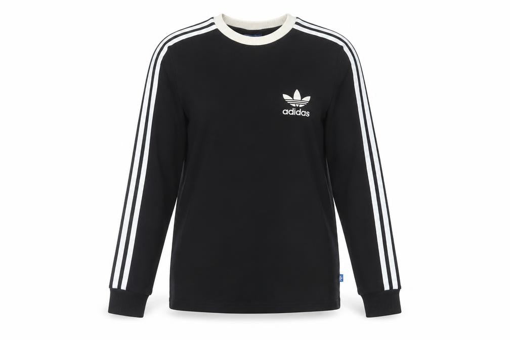 Adidas Women Black Long Sleeve Crew Neck Jersey Top Size 10